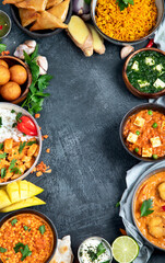 Assorted indian food. Indian cuisine.