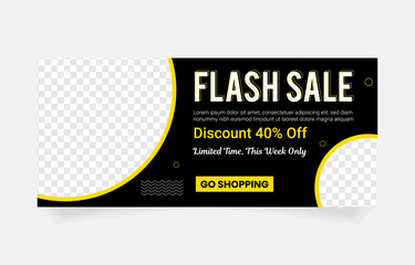 flash sale banner template design editable