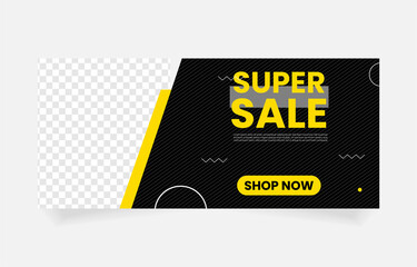 super sale banner template design product promo