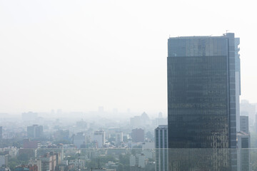 Air pollution in Mexico City in the morning