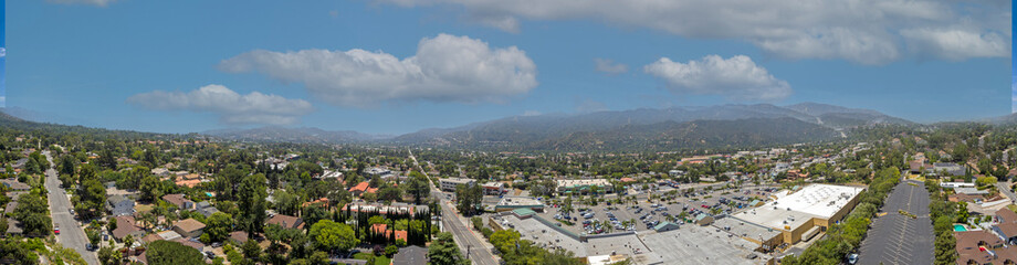 Fototapeta premium Aerial Panoramic Burbank Los Angeles