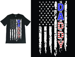 American Daddy T-Shirt Vector Design, Independence Shirt, Patriotic Shirt, USA Flag Tee, Father's Day Gift, America Shirt, Daddy Shirt.