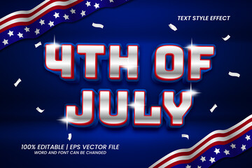 Editable Text effect - 4Th of July 3D Realistic Style