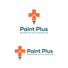 Obraz premium paint logo with a plus concept or plus logo Premium Vector