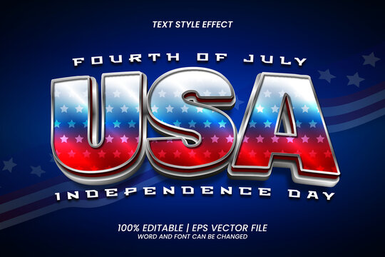USA Independence Day Editable Text Effect 3D Style