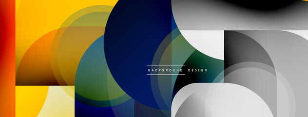 Round triangle shapes lines and circles. Geometric vector illustration for wallpaper banner background or landing page