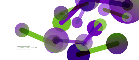 Abstract background. Round dots connected by lines. Trendy techno business template for wallpaper, banner, background or landing