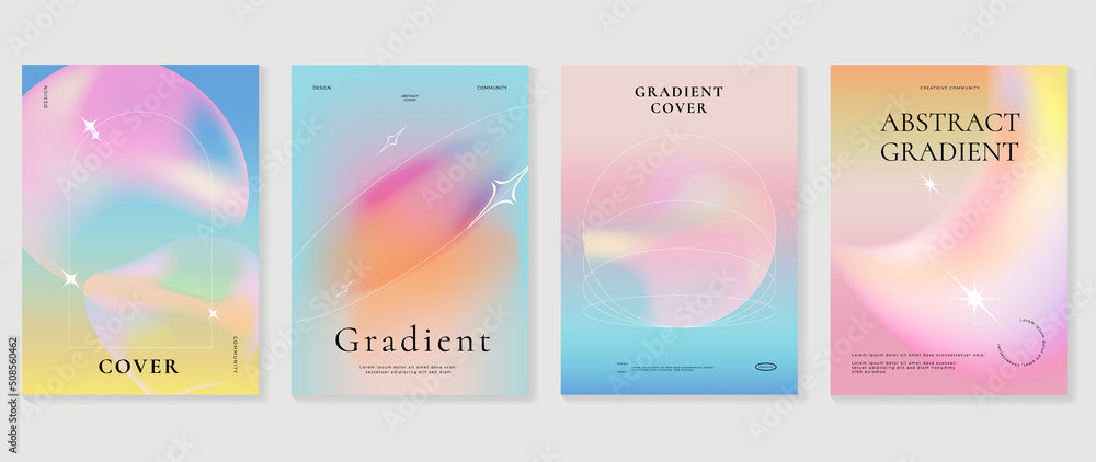 Canvas Prints fluid gradient background vector. cute and minimal style posters with colorful, geometric shapes, st