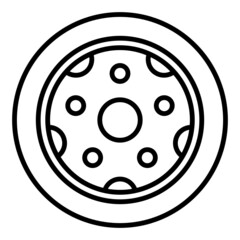car wheel icon on transparent background