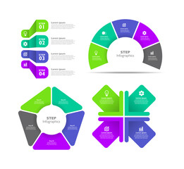Flat design infographic business elements