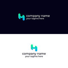 H and M latter logo Design