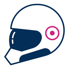 sporty helmet icon on transparent background