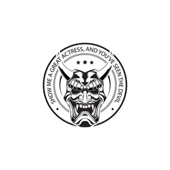 PENTAGRAM DEVIL WARRIOR VINTAGE RETRO GAMING LOGO DESIGN TEMPLET