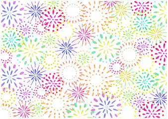 とっても打ち上げ花火な背景 背景ホワイト