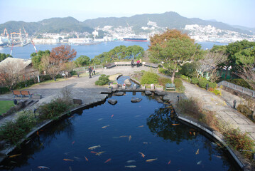Fototapeta na wymiar panorama view of Nagasaki port / 長崎港のパノラマビュー
