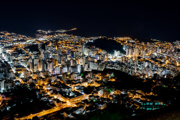 Naklejka premium Night view of the city of Juiz de Fora, Minas Gerais, Brasil.