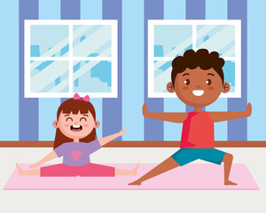 little kids yogas in gym