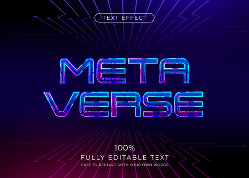 Futuristic technology text effect. Editable font style