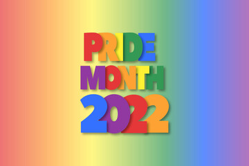 Pride month 2022, 2023, 2024 LGBTQ Pride Flag Colours Rainbow Pride symbol with heart,LGBT, minorities, gays and lesbians sign,logo,icon Background