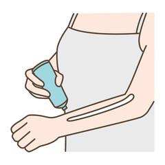 日焼け止めの塗り方のイラスト