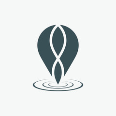 Map pin pointer Route Gps location icon Vector illustration cut