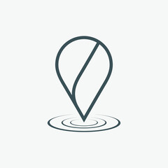 Map pin pointer Route Gps location icon Vector illustration cut