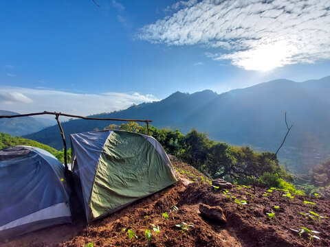 tent in the mountains at mandaram nuwara, Sri lanka
