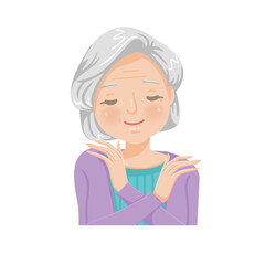 cartoon portrait of an elderly woman