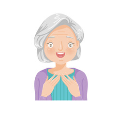 cartoon portrait of an elderly woman