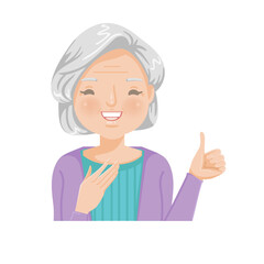 cartoon portrait of an elderly woman