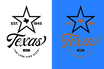 Texas the lone star state with star and state map establishment year 1845  background can be use for website template  notebook cover advertisement banner vector eps. 