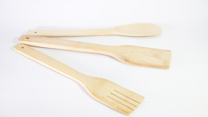 cutlery for serving food, made of bamboo
