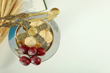 Concept or composition of Eucharist, space for text