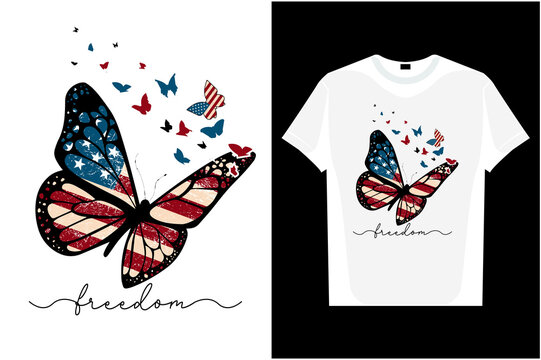 4th of July USA Flag Sublimation t shirt design