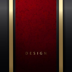 Illustration with a vertical frame on a red textural background with a border