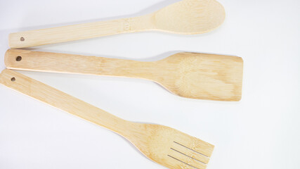 cutlery for serving food, made of bamboo