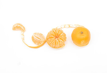 Tangerine or kamala isolated on white background,top view