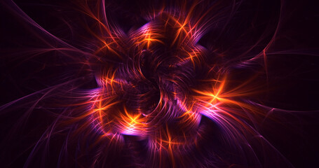 3D rendering abstract multicolor fractal light background