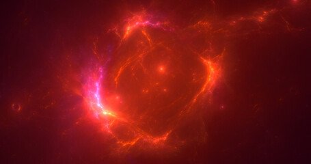 3D rendering abstract multicolor fractal light background