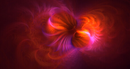 3D rendering abstract multicolor fractal light background