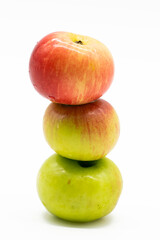 apple over on white background