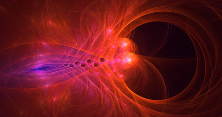 3D rendering abstract multicolor fractal light background