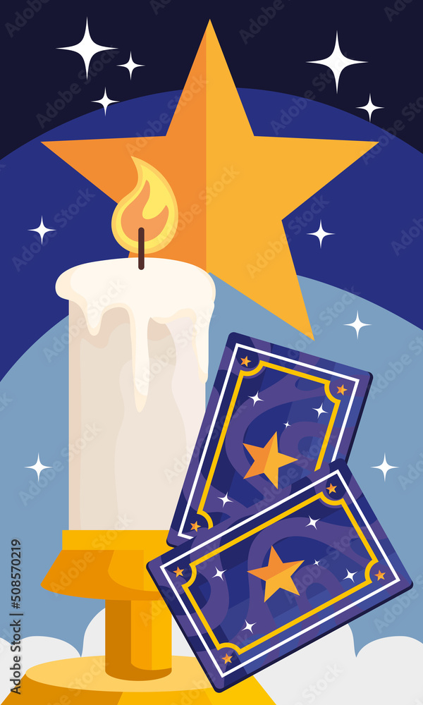 Wall mural tarot card and candle