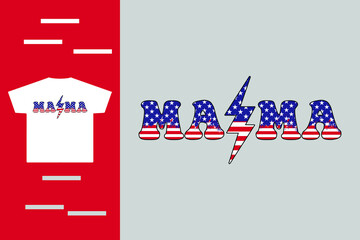 Fototapeta premium American mama t shirt design 