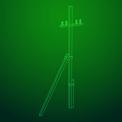 Electrical transmission tower pylon. Wireframe vector illustration