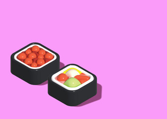 Simple 3D sushi rolls