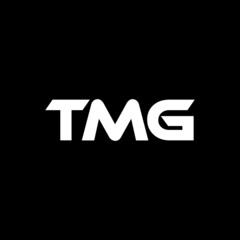 TMG letter logo design with black background in illustrator, vector logo modern alphabet font overlap style. calligraphy designs for logo, Poster, Invitation, etc.