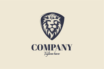 Classic lion logo with lion face detail