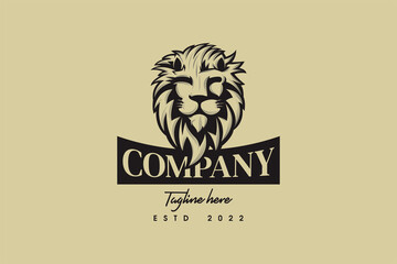 Classic lion logo with soft color choices