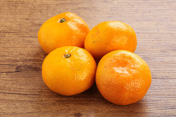 Fresh ripe juicy yellow mandarin